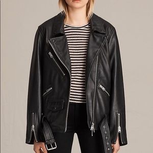 Black Leather Biker Jacket 💥
